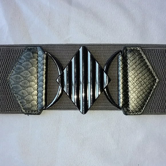 VTG 80s Mod Geometric Buckle Belt - Picture 2 of 4