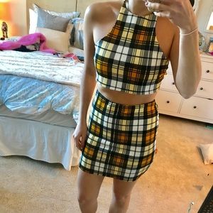 BNWT Yellow Plaid two-piece set!