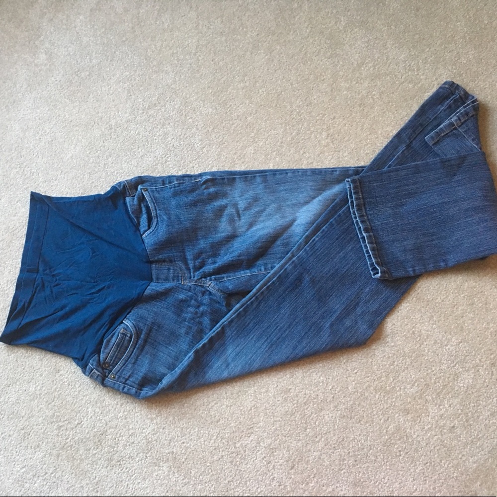 Maternity blue jeans.