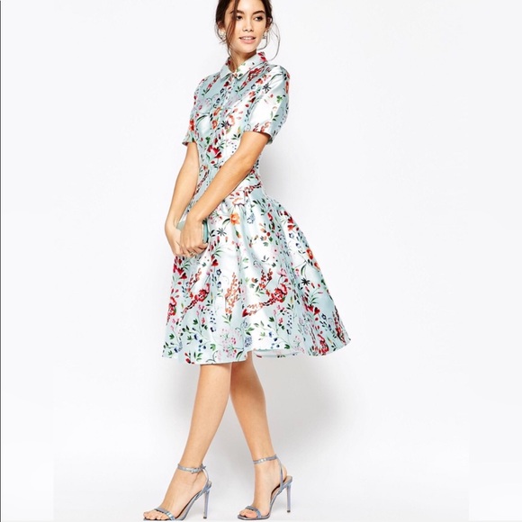 Chi Chi London Dresses & Skirts - Chi Chi London ASOS ModCloth floral satin dress