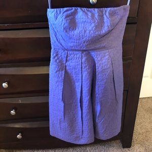J Crew Strapless lilac A line pleated dress