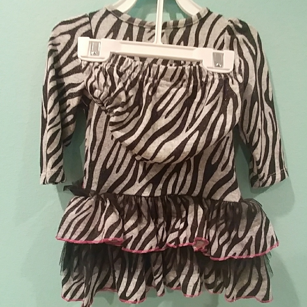 Nanette zebra print dress w/hot pink accents - Picture 2 of 7