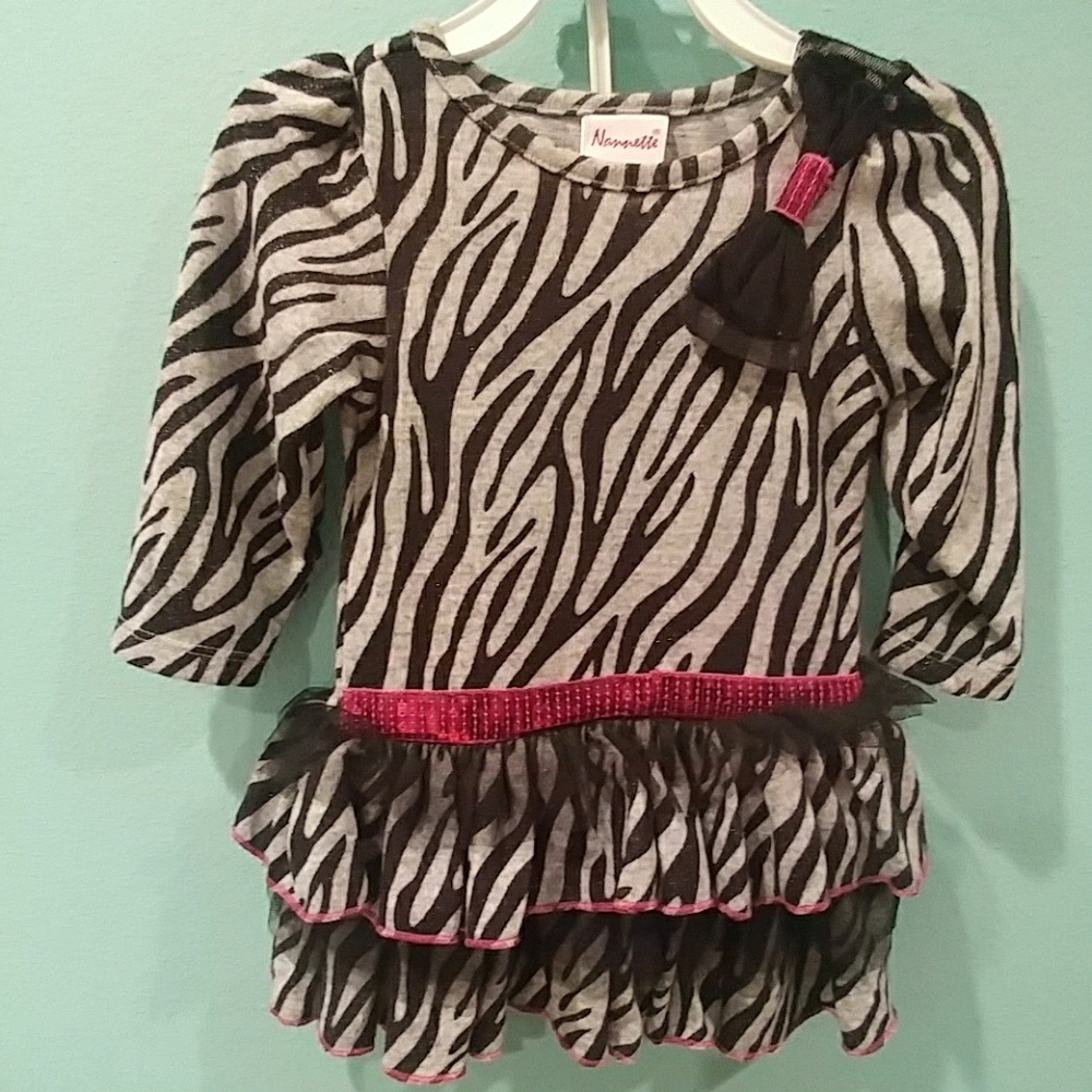 Nanette zebra print dress w/hot pink accents - Picture 4 of 7
