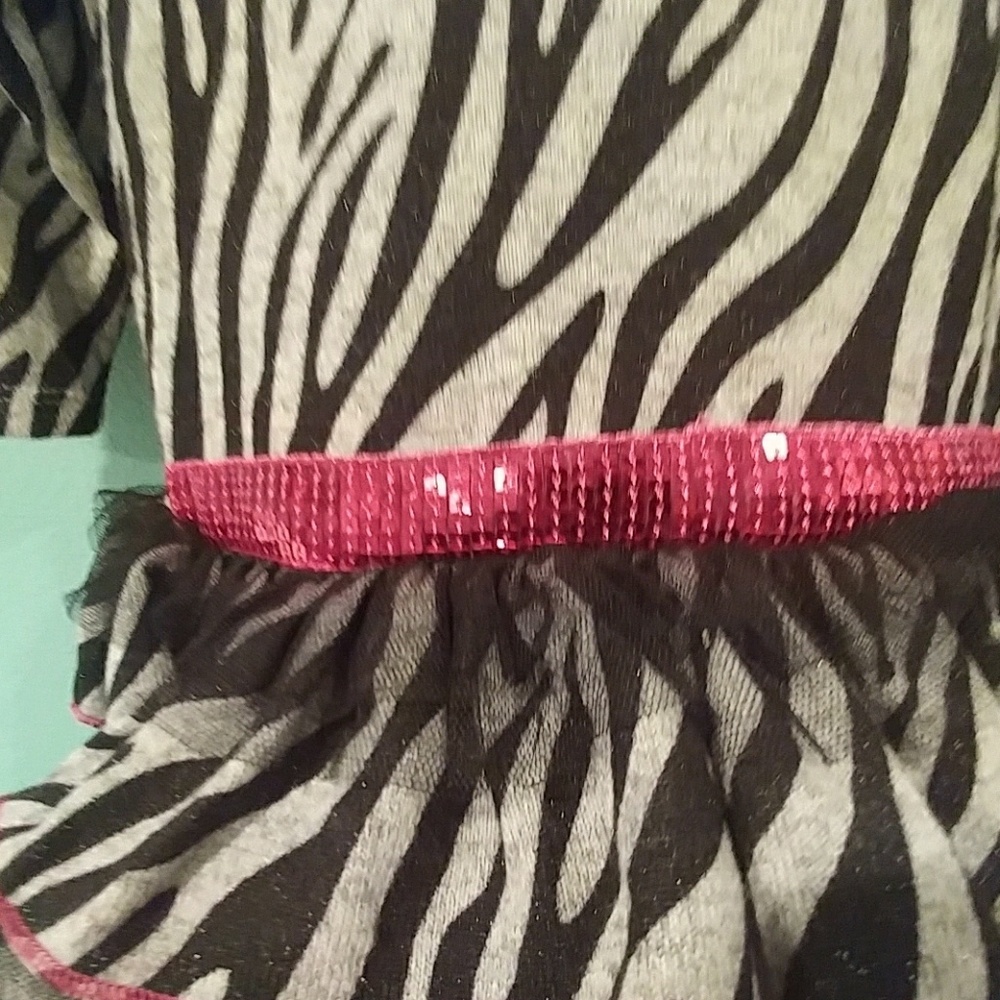 Nanette zebra print dress w/hot pink accents - Picture 5 of 7