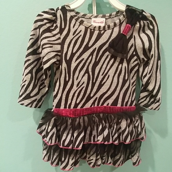 Nanette zebra print dress w/hot pink accents - Picture 4 of 7