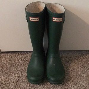 Hunter Rainboots in Matte Green