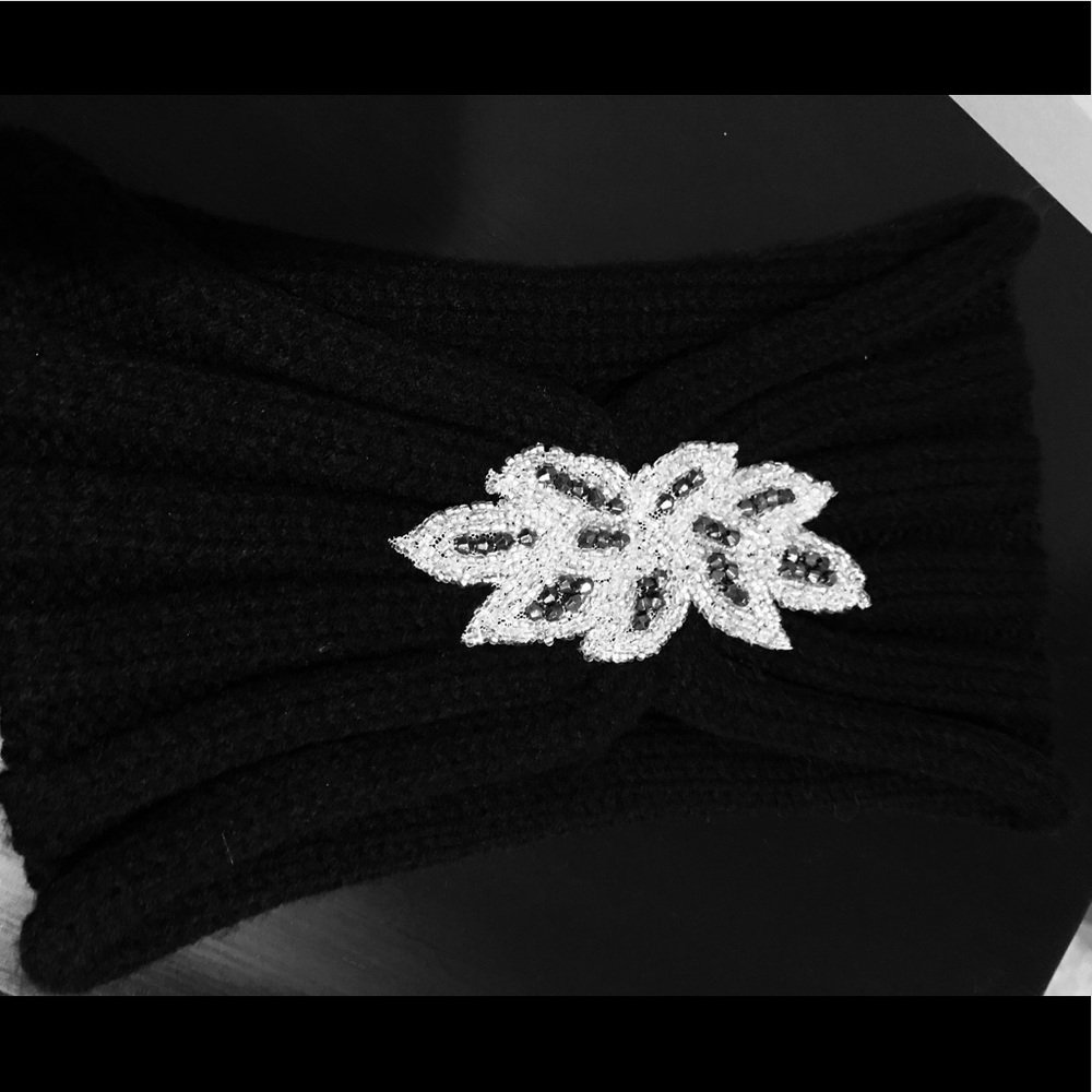 New Black Crochet Headband Wrap
