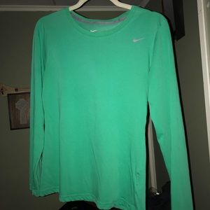 Green long sleeve Nike Dry Fit