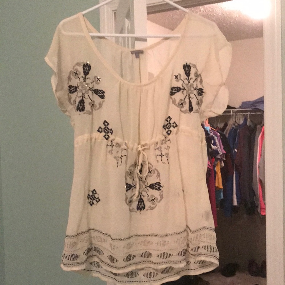 Sheer Embroidered Top