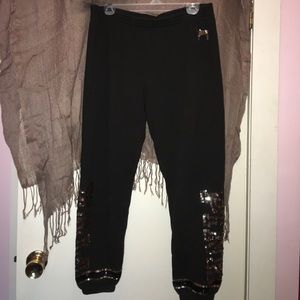 PINK Gold Sequined Sweatpants