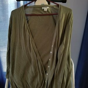 2 cardigan. One dark blue one olive green