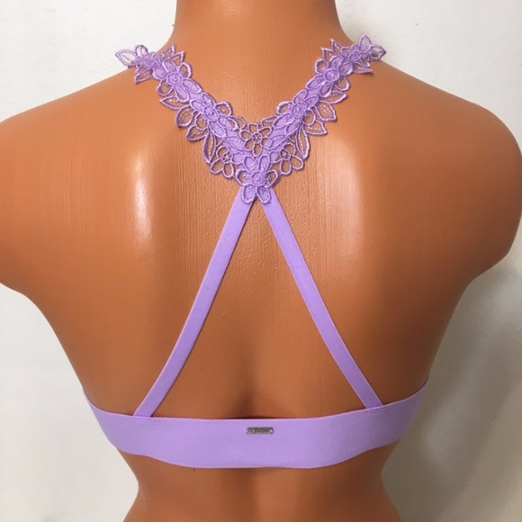 🚫SOLD🚫NEW M PINK VS LACE FLORAL BRALETTE - Picture 3 of 4