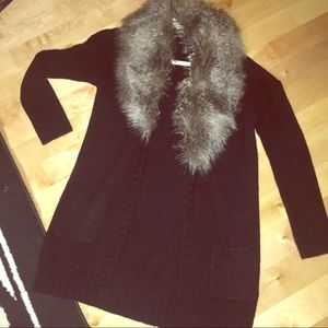 NWT CYNTHIA ROWLEY faux fur cardigan