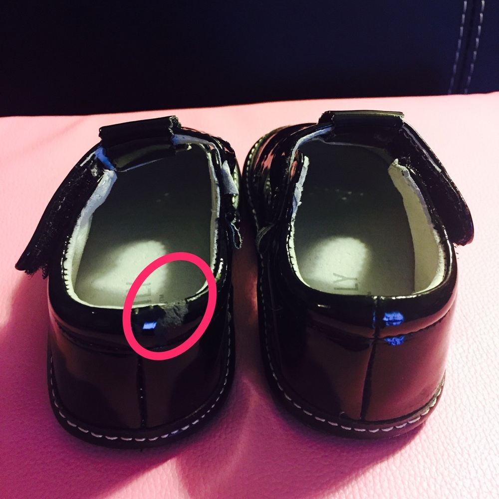 Jack and Lily black patent leather baby shoes
