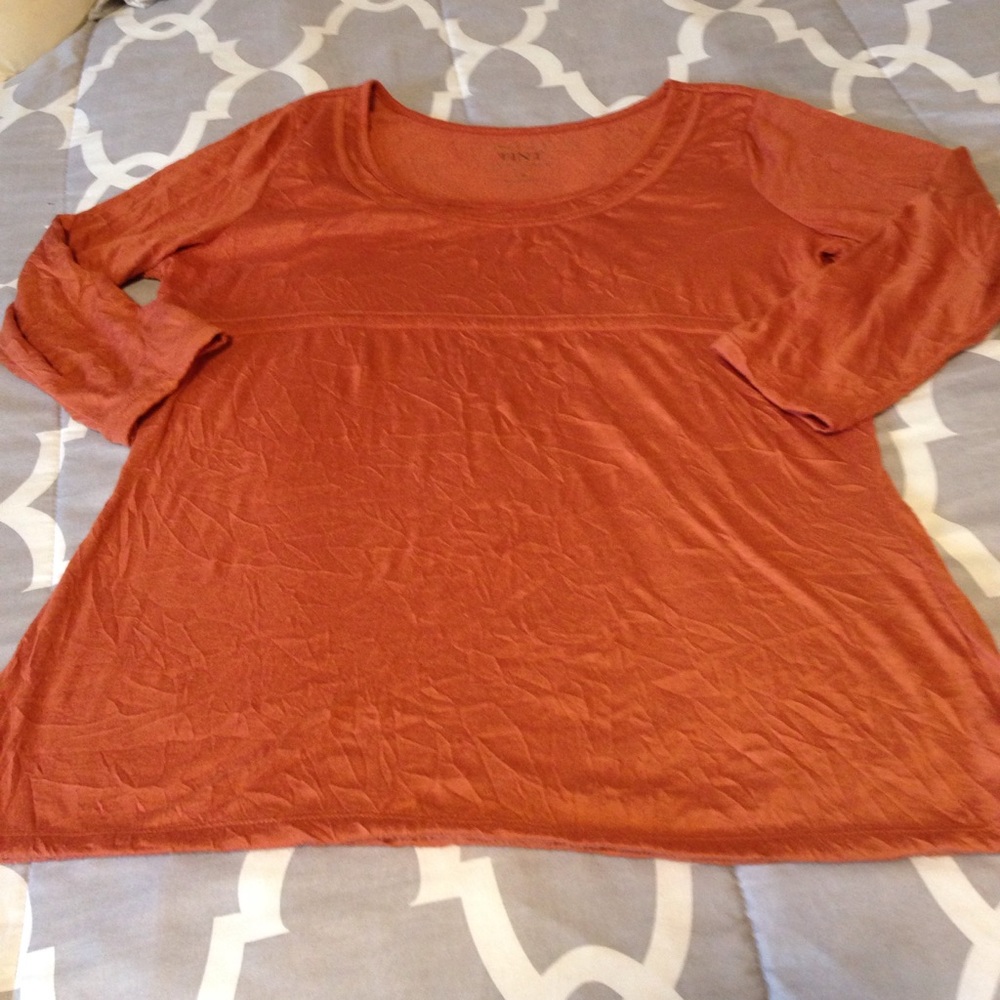 3/4 sleeve copper colored blouse