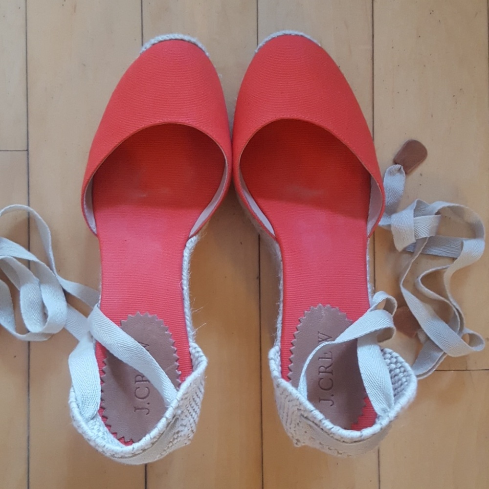 J.Crew Red Sardinia Wedge Espadrille