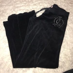 Juicy Couture black velour pants