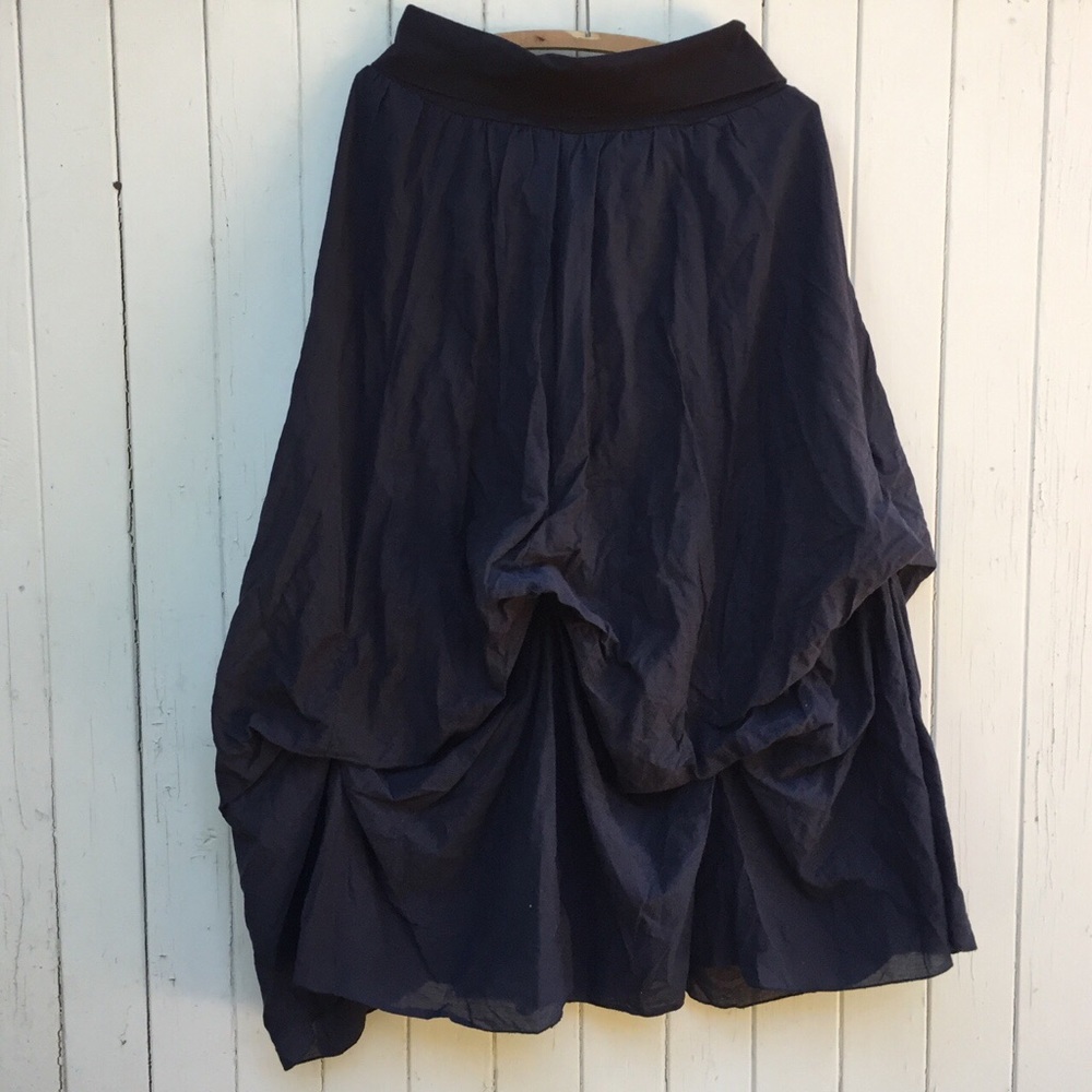 Asymmetric black hitched bubble maxi lagenlook M/L