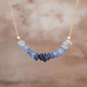 Blue ombré sapphire necklace