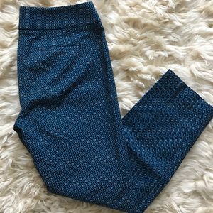 Ann Taylor Loft blue patterned crop pants size 4