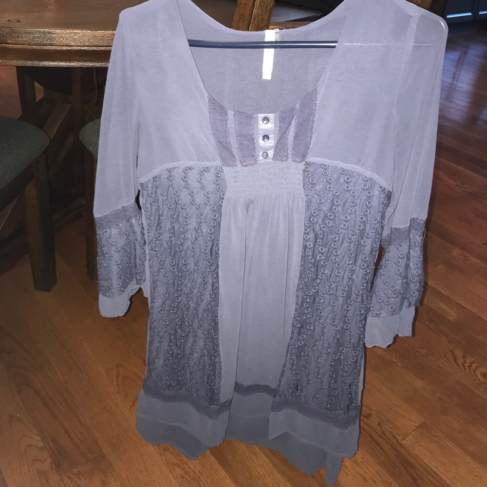 Gray sheer dress