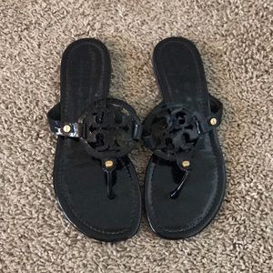 Tory Burch black patent sandals