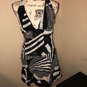 Black & White Halter Dress