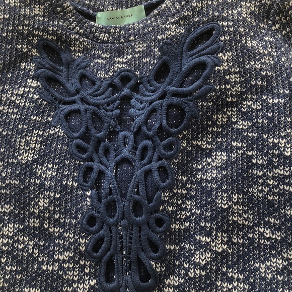 💕Camilla Tree Blue MARLED Hi low sweater 💕 - Picture 4 of 5