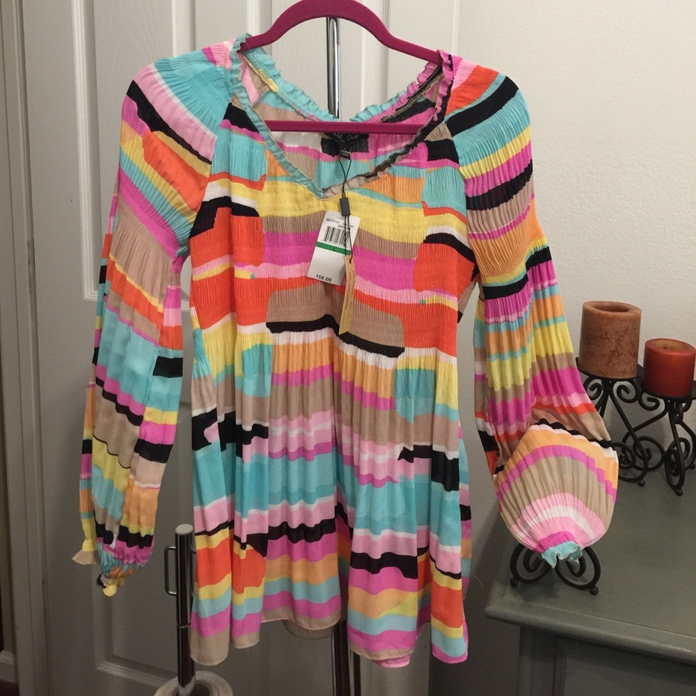 NWT Melissa Paige Smugley Polyester Blouse Sz L