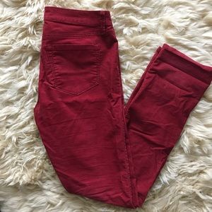 Ann Taylor Loft Red Straight Corduroy Pants Size 4