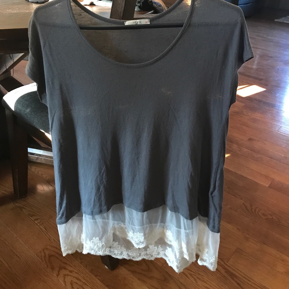 Laced bottom gray shirt