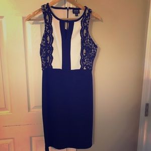 Nicole Miller black dress with lace sides