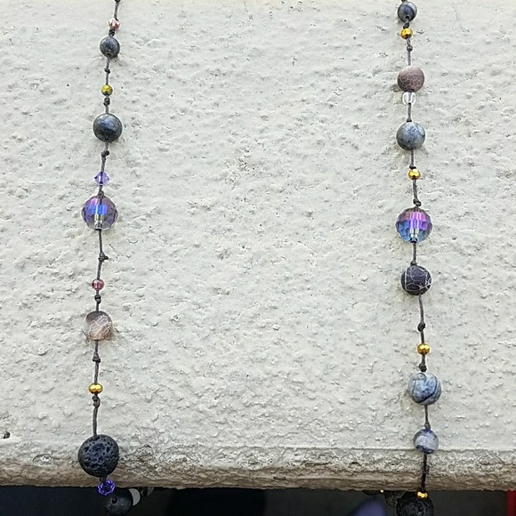 Agate and Lava Stone Aromatherapy Necklace - Picture 4 of 4