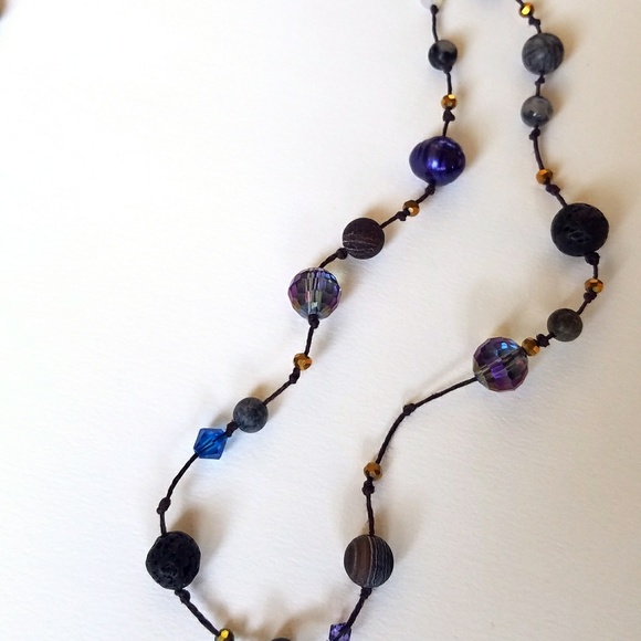 Agate and Lava Stone Aromatherapy Necklace - Picture 3 of 4