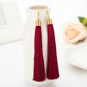 Jewelry - 5 for $25/Burgundy OR Purple Tassel Gold Earrings Jewelry - 5 for $25/Burgundy OR Purple Tassel Gold Earrings