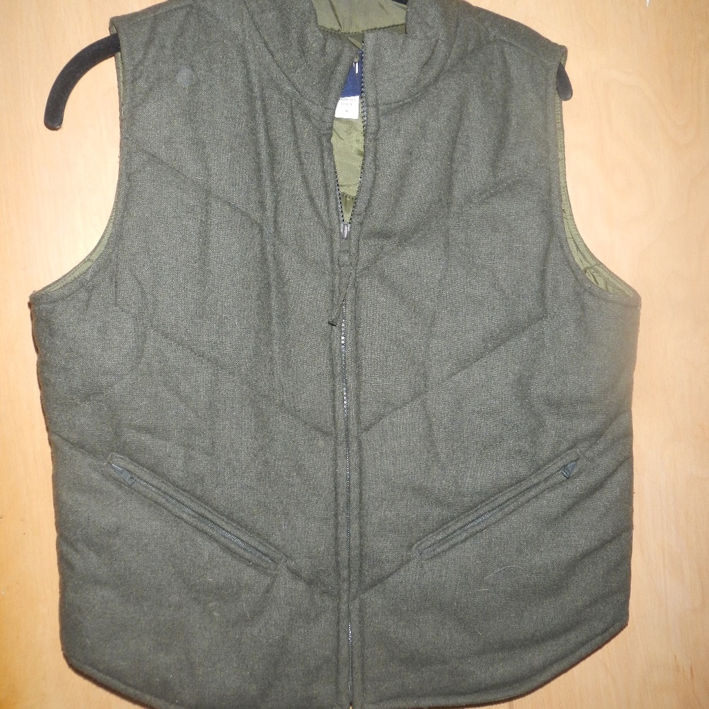 Lined Gray Wool Vest