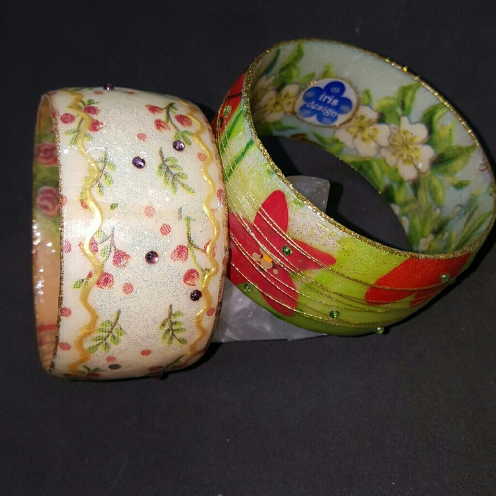 Iris Design sparkling bangles ladybug flowers xmas - Picture 3 of 4