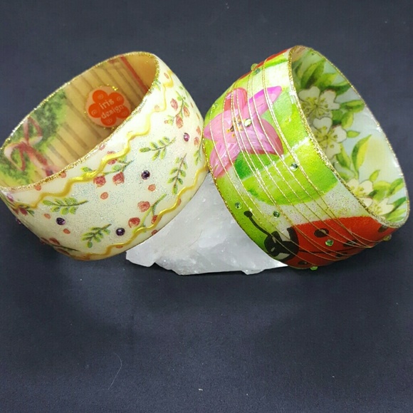 Iris Design sparkling bangles ladybug flowers xmas - Picture 2 of 4