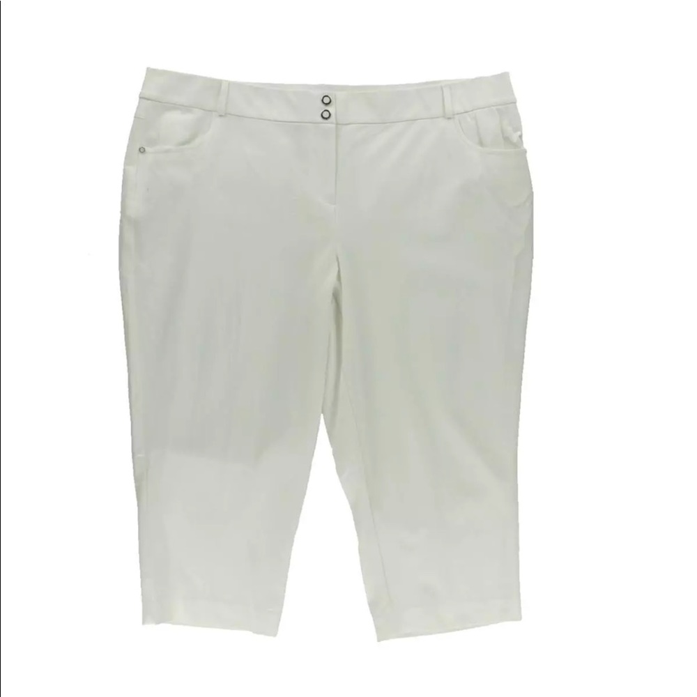 Alfani comfort waist white capris NWT