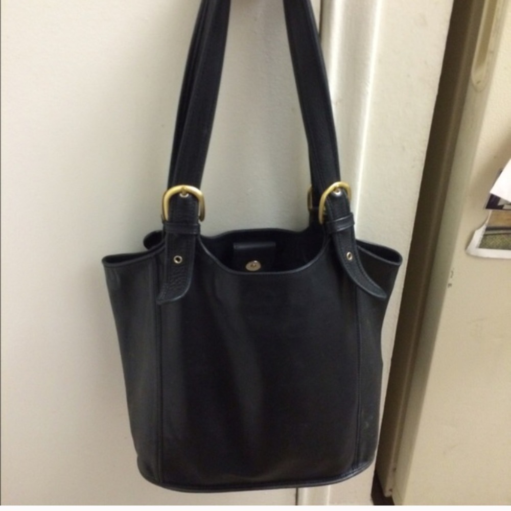 Black leather bag