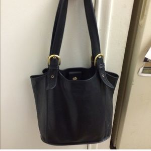 Black leather bag