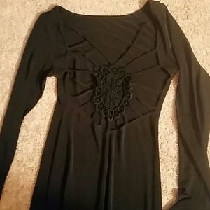 Long sleeve black maxi dress