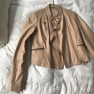 Free people dusty pink leather jacket