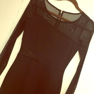 Black mesh cut out dress