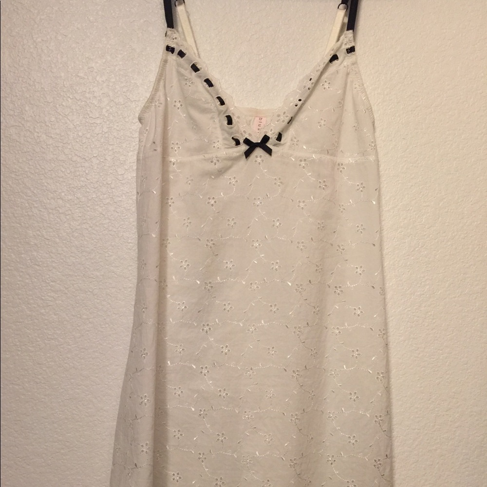 Anthropologie Blush Brand White/Black Eyelet Slip