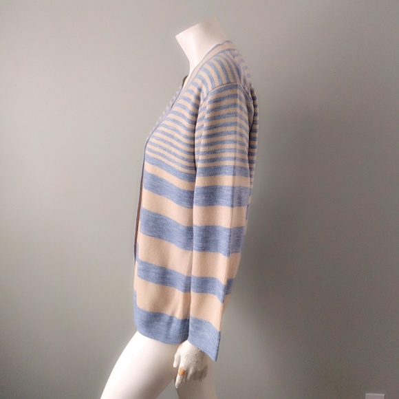 VTG 70s Space Dye Varsity Stripe Cardigan L - Picture 3 of 5