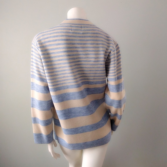VTG 70s Space Dye Varsity Stripe Cardigan L - Picture 4 of 5