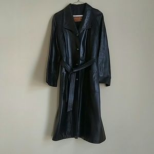 Black leather coat. (Woman's)