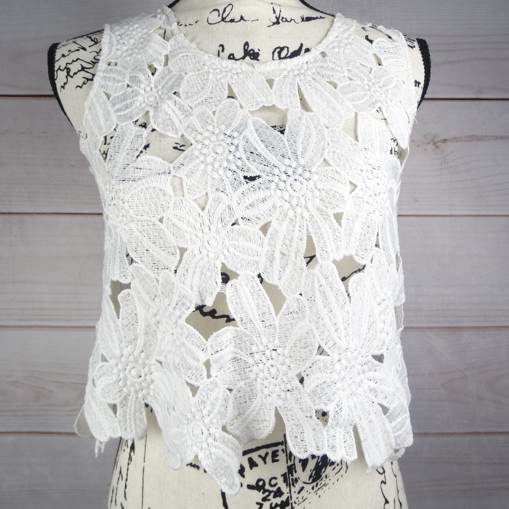 White Lace Short Top