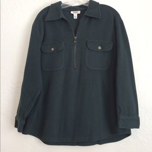 Talbots heavy cotton knit Half zip shirt/sweater